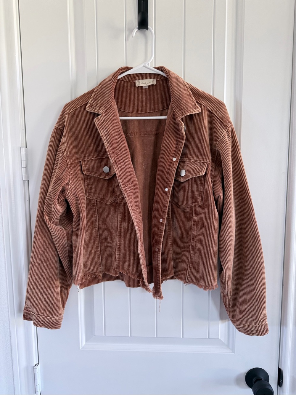 Alter’d State Brown Corduroy Cropped Raw Hem Jacket XS